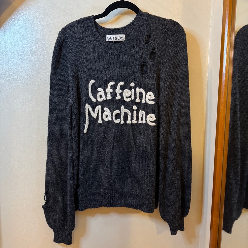 Wildfox Charcoal Grey Caffeine Machine Sweater